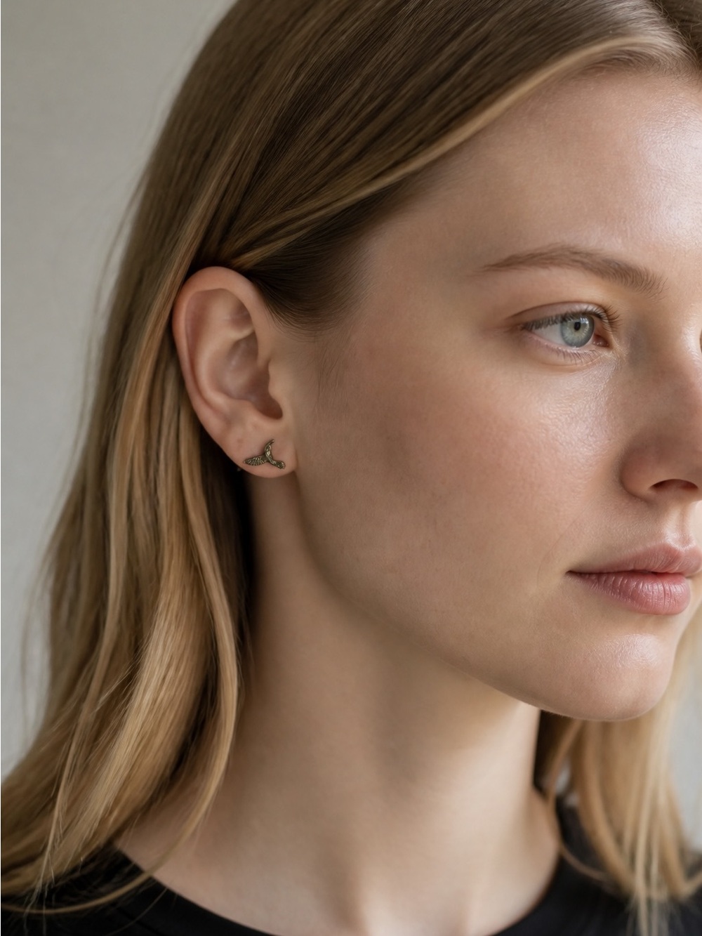 Antique gold, hummingbird Stud Earrings for Women